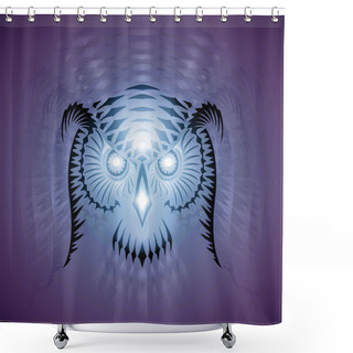 Personality  Owl Head - Ornamented Vector Illustration Shower Curtains