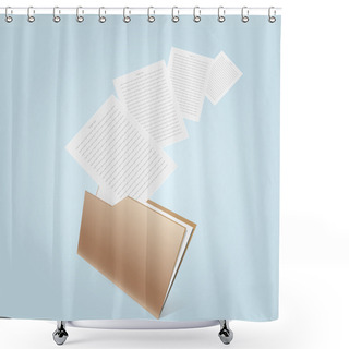 Personality  Transparent Brown Folder. Vector Illustration. Shower Curtains