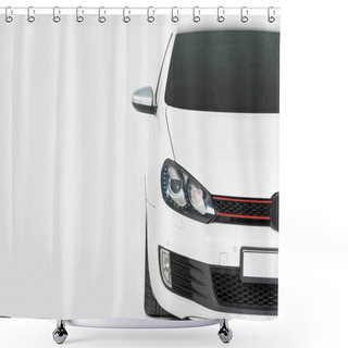 Personality  Cropped Image Of One New White Automobile On White Shower Curtains
