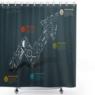 Personality  Business Success Concept, Vector Illustration Modern Template Design Shower Curtains