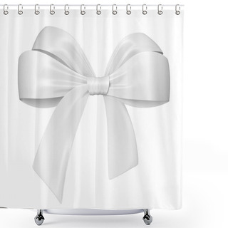 Personality  White Bow Shower Curtains