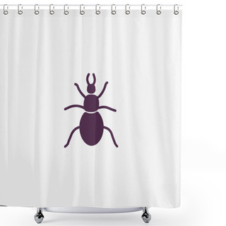 Personality  Stag-beetle Flat Icon, Vector, Illustration Shower Curtains
