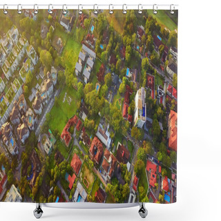 Personality  Aerial View Of Residential Neighborhood. Urban Housing Developme Shower Curtains