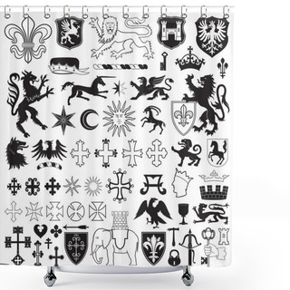 Personality  Heraldic Symbols And Crosses Shower Curtains