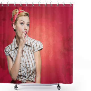 Personality  Woman With Pin-up Make-up  Shower Curtains