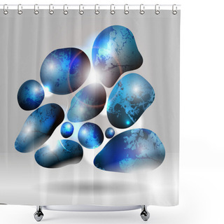 Personality  Vector Blue Stones Vector Illustration  Shower Curtains