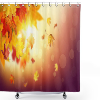 Personality  Autumn Falling Leaves Shower Curtains