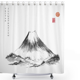 Personality  Fujiyama Mountain In Japanese Style Shower Curtains