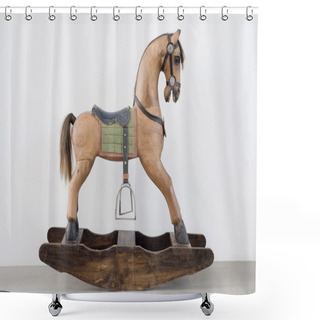 Personality  Vintage Rocking Horse Shower Curtains