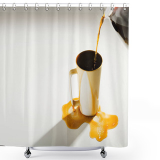 Personality  Coffee Spilling Out Of A Cup Shower Curtains