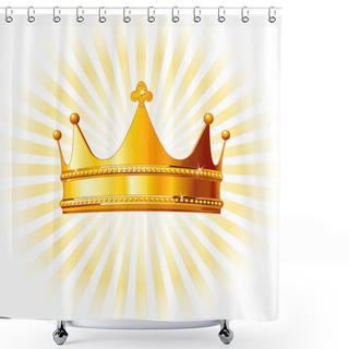 Personality  Golden Crown On Glowing Background Shower Curtains