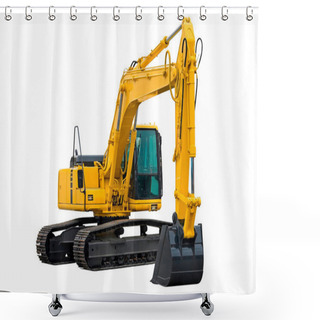 Personality  Excavator With Long Arm Shower Curtains