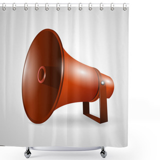 Personality  Loudspeaker Or Megaphone Isolated On White Background Shower Curtains