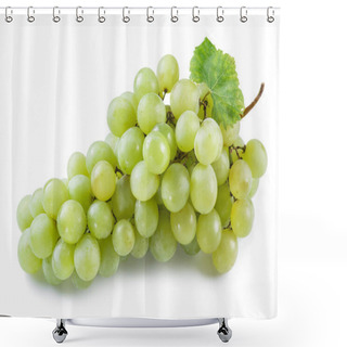 Personality  Bunch Of White Grapes On The White Background. Shower Curtains