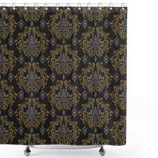 Personality  Seamless Background Dark Floral Pattern. Retro Style Background Pattern Shower Curtains