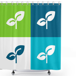 Personality  Branch Flat Four Color Minimal Icon Set Shower Curtains