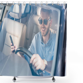 Personality  Man Driving Car Shower Curtains