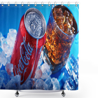 Personality  Can And Glass Of Coca-Cola With Ice Shower Curtains