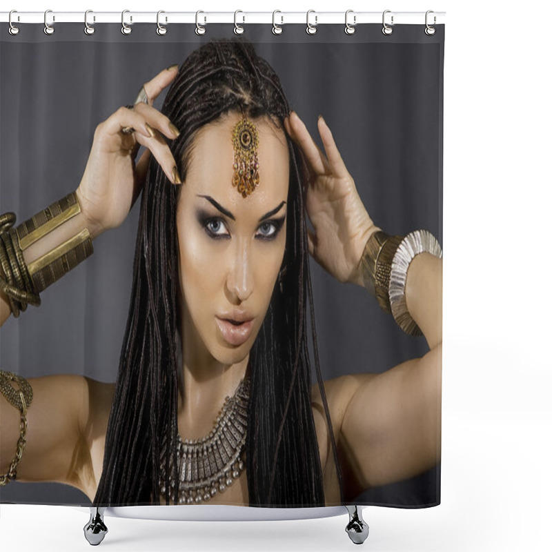 Personality  Fashion Beauty And Stylish Hair. Make-up. Beautiful Sexy Womans  Shower Curtains