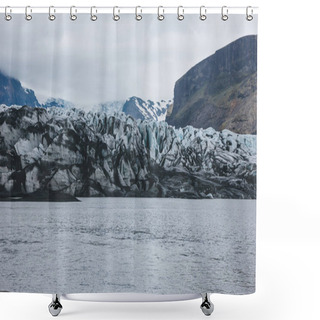 Personality  Glacier Skaftafellsjkull And Snowy Mountains Against Cloudy Sky In Skaftafell National Park In Iceland  Shower Curtains