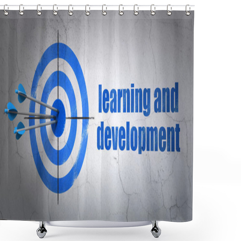 Personality  Studying concept: target and Learning And Development on wall background shower curtains
