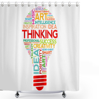 Personality  Thinking Bulb Word Cloud Shower Curtains