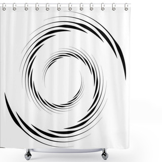Personality  Abstract Geometric Spiral Element  Shower Curtains