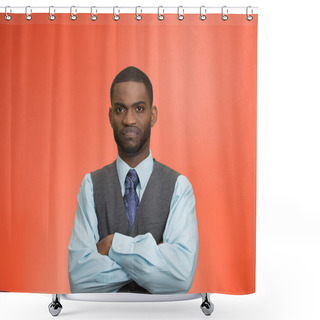 Personality  Grumpy, Skeptical, Displeased Man Shower Curtains