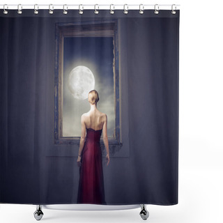 Personality  Moonlight Shower Curtains