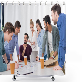 Personality  Businesspeople Discussing And Brainstorming Shower Curtains