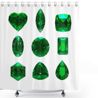 Personality  Group Of Emerald Shape With Clipping Path Shower Curtains