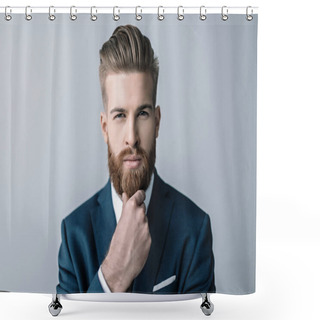 Personality  Stylish Bearded Businessman Shower Curtains