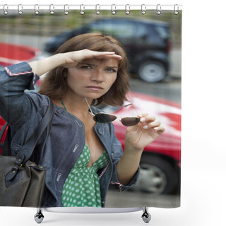 Personality  PHOTOPHOBIA IN A WOMAN Shower Curtains