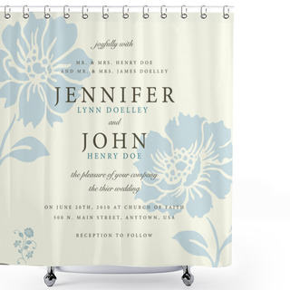 Personality  Vector Blue Floral Background Shower Curtains