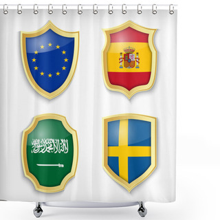 Personality  Flags Signs Vector Illustration   Shower Curtains