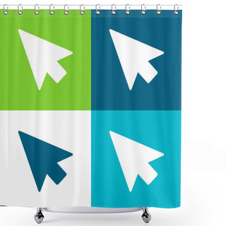 Personality  Arrow Pointer Flat Four Color Minimal Icon Set Shower Curtains