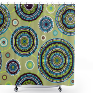 Personality  Abstract Seamless Ethnic Style Circle Simple Color Vector Needle Shower Curtains