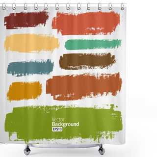 Personality  Vector Set Of Grunge Colorful Brush Strokes Shower Curtains