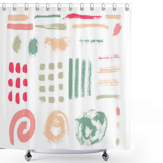 Personality  Grunge Brush Strokes Set Shower Curtains