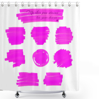 Personality  Violet Marker Pen Spots Shower Curtains