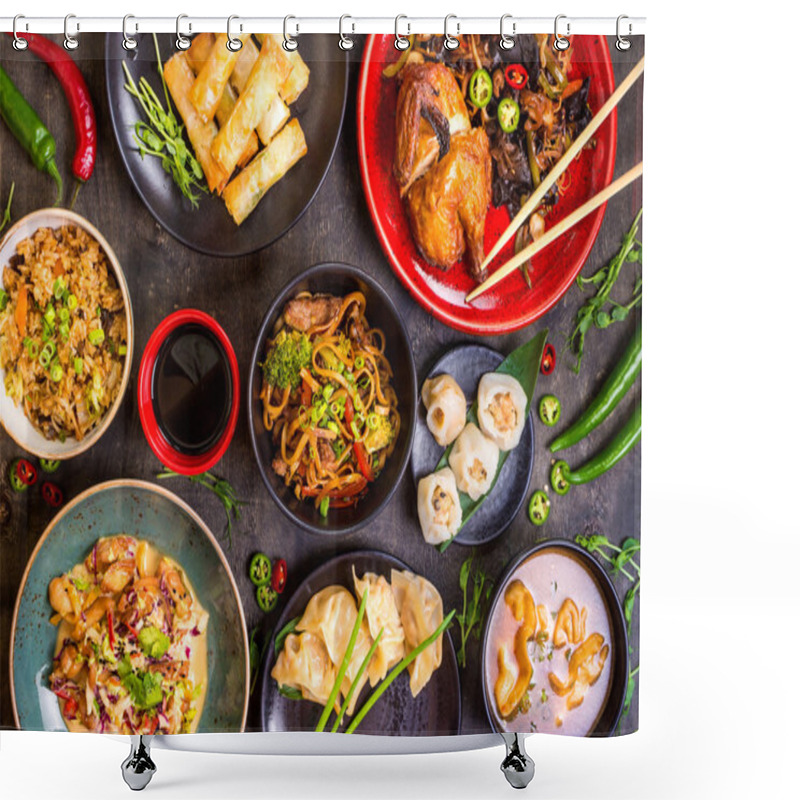 Personality  Assorted Chinese food set shower curtains