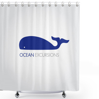 Personality  Vector Image Of A Big Whale. Whale Logo For Your Buisiness Shower Curtains