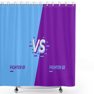 Personality  Versus Screen Design. Battle Headline Template. Fllat Modern Design. Vector Illustration Shower Curtains