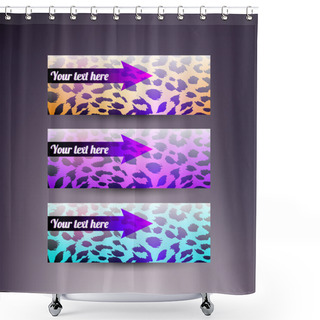 Personality  Set Of Vector Skin Banners With Arrow Shower Curtains