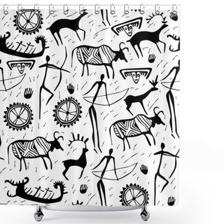 Personality  Seamless Ornament Ancient Ornament Shower Curtains