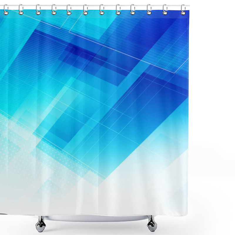 Personality  Abstract blue light background with polygonal shapes. Vector illustration. shower curtains