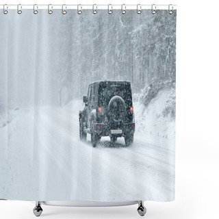 Personality  Winter Driving - Winter Road Shower Curtains