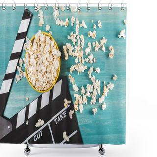 Personality  Popcorn And Movie Clapper Shower Curtains