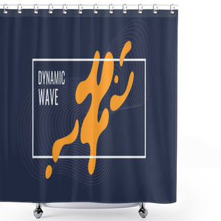 Personality  Organic Forms With Dynamic Waves And Lines On A Dark Background. Vector. Shower Curtains