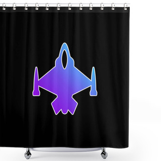 Personality  Air Force Plane Blue Gradient Vector Icon Shower Curtains